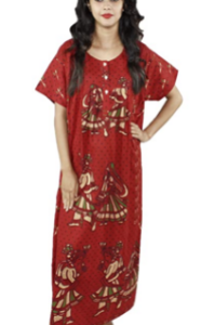 BDROX Gujri Maxi Front Button Red Ras_Amazon#BDROX53INGJM_RDR_Meesho#969lg6aY