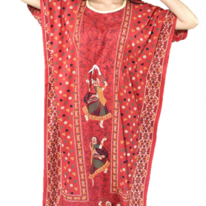 BDROX Gujri Cotton Girl with Dandia and dots printed Red Kaftan Nighty_meesho#BFGNRF00000000607 AMAZON- BFGNRF00000000745_BFGNRF00000000922