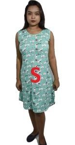 BDROX Hosiery Short Green Nighty without sleeve with Round Neck(S Size)_meesho#w70DAELV