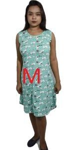 BDROX Hosiery Short Green Nighty without sleeve with Round Neck(M Size)_meesho#w70DAELV