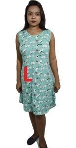 BDROX Hosiery Short Green Nighty without sleeve with Round Neck(L Size)_Meesho#w70DAELV