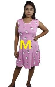 BDROX Hosiery Short Pink Nighty without sleeve with Round Neck(M)_Meesho#srVs9Fst