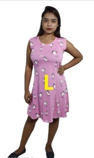 BDROX Hosiery Short Pink Nighty without sleeve with Round Neck(L)_Meesho#srVs9Fst