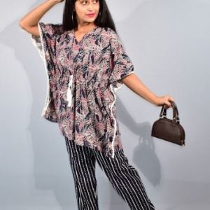 BDROX Blue Kaftan Pajama Set
