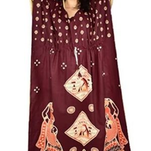BDROX Indonesian marron Kaftan Nighty