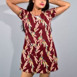 BDROX Maroon Short Nighty