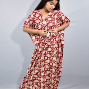 BDROX Red Kaftan Nighty