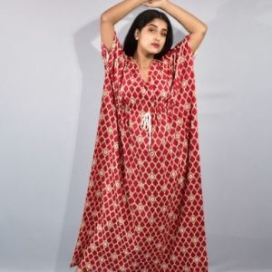 BDROX Red Kaftan Nighty