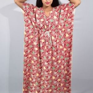 BDROX Red Kaftan Nighty