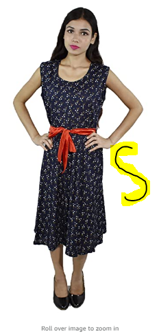 BDROX Rayon Blue One Piece Dress S size_Meesho#1m_EypxH_Amazon#BDROX57RSN_BL_S