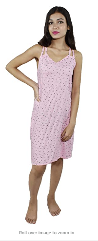 BDROX Short Rayon Designer nighty Pink L_Meesho#-S_IhFVJ_Amazon#BDROX57RSN_PK_L
