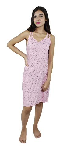 BDROX Short Rayon Designer nighty Pink M_Meesho#-S_IhFVJ_Amazon#BDROX57RSN_PK_M