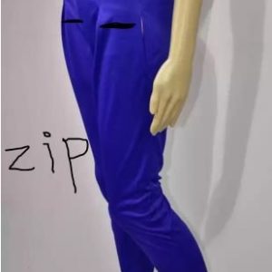 WOMEN BLUE PANT BUTTUN WITH ZIP S