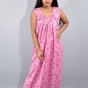 BDROX Cotton Pink Maxi Nighty