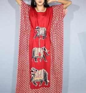 BDROX Indonesian Red Kaftan Nighty