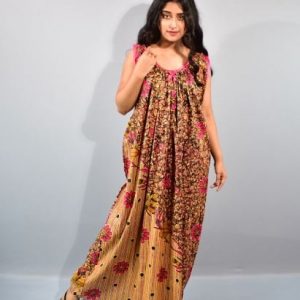 BDROX Cotton Pink Maxi Nighty