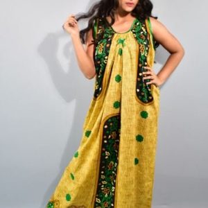 BDROX Cotton Green Maxi Nighty