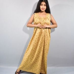 BDROX Cotton Cream  Colour Maxi Nighty_Meesho#MBFCNMF0000000091