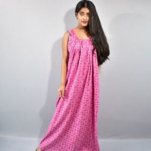 BDROX Cotton Pink Maxi Nighty# MEESHO_MBFCNPF0000000086