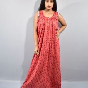 BDROX Cotton Red Maxi Nighty MEESHO_ MBFCNRF0000000090