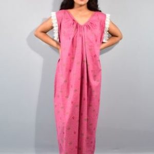 BDROX Cotton Marron Maxi Nighty