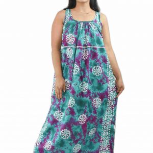 Blue Narrow Sleeve Maxi Nighty