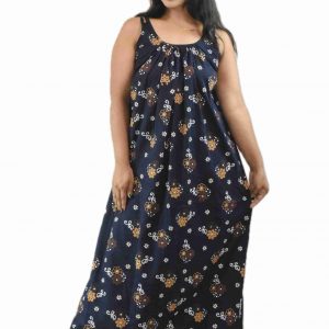 Blue Narrow Sleeve Maxi Nighty