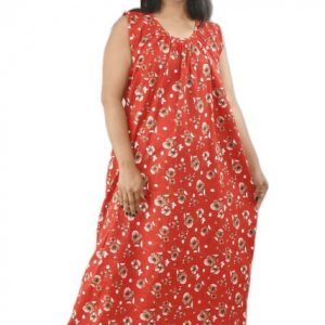 Red Sleeveless Maxi Nighty