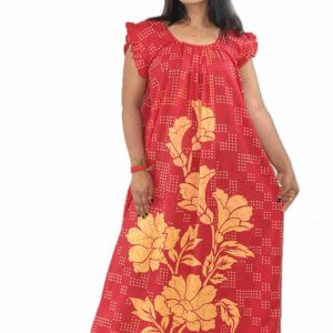 Pink Square Neck Pleated Sleeve