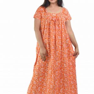Orange Square Neck Short sleeve with Chord