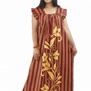 Maroon Square Neck Pleated Sleeve