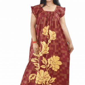 Maroon Square Neck Pleated Sleeve