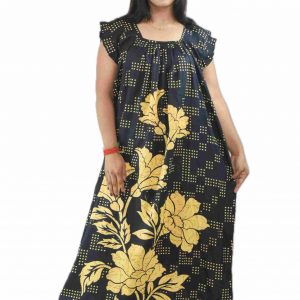 Blue Square Neck Pleated Sleeve