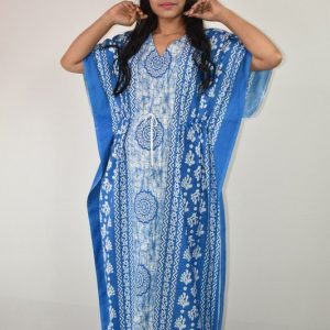 Blue Cotton Kaftan