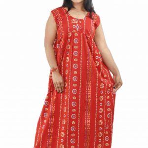 Red Square Neck Pleated Sleeve