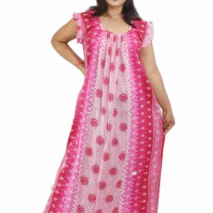 Pink Square Neck Pleated Sleeve