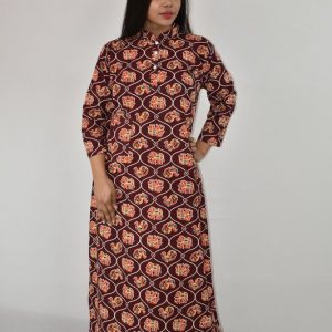 Maroon Full Sleeve Maxi Nighty