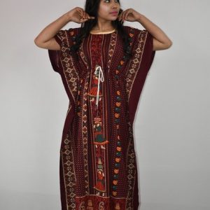 Maroon Gujri Kaftan