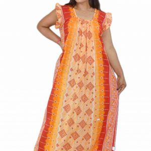 Yellow Square Neck Pleated Sleeve