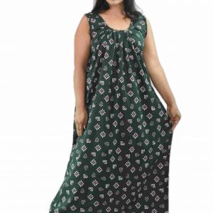 Green Pure Cotton Round Neck Sleeveless