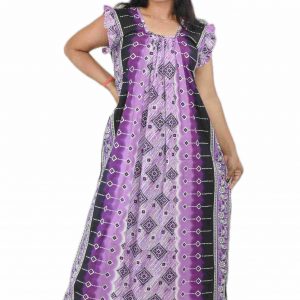 Purple Square Neck Pleated Sleeve