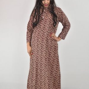 Maroon Full Sleeve Maxi Nighty
