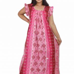 Pink Square Neck Pleated Sleeve