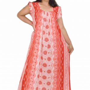 Red Square Neck Pleated Sleeve