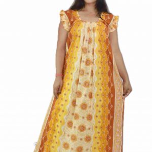 Yellow Square Neck Pleated Sleeve