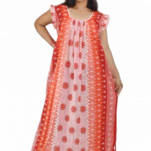 Red Square Neck Pleated Sleeve