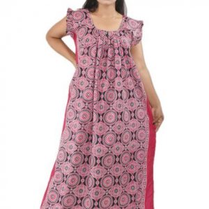 Pink Sqrare Neck Pleated Sleeve