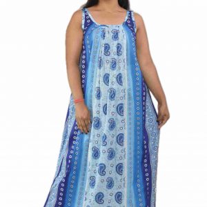 Blue Round Neck Narrow Sleeve