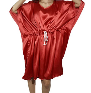 BDROX Satin Knee Length Maroon Color Kaftan Nighty_AMAZON#_BDROX56SSK_MR_S_MEESHO#_4-QxehWa