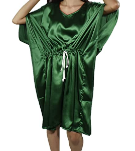 BDROX Satin Knee Length Sea Green Color Kaftan Nighty_AMAZON#_BDROX56SSK_SG_S